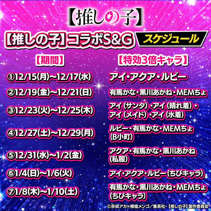 『【推しの子】コラボS&G』ランキングイベント開催!トロフィーやトランプなど限定グッズを手に入れよう!