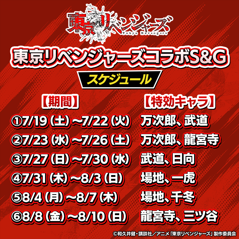 【東京リベンジャーズコラボS＆G】ランキングイベント開催！トロフィーやトランプなど限定グッズを手に入れよう！