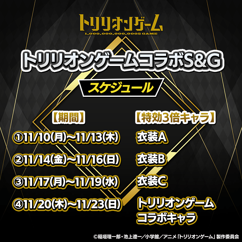 【『トリリオンゲーム』コラボS&G】ランキングイベント開催!トロフィーやトランプなど限定グッズを手に入れよう!